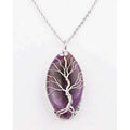 Fantasy Gifts Oval Amethyst Tree of Life Necklace - JJ