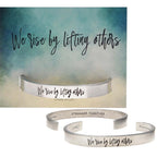 Rise by Lifting Others - handcrafted recycled lead-free pewter adjustable cuff bracelets