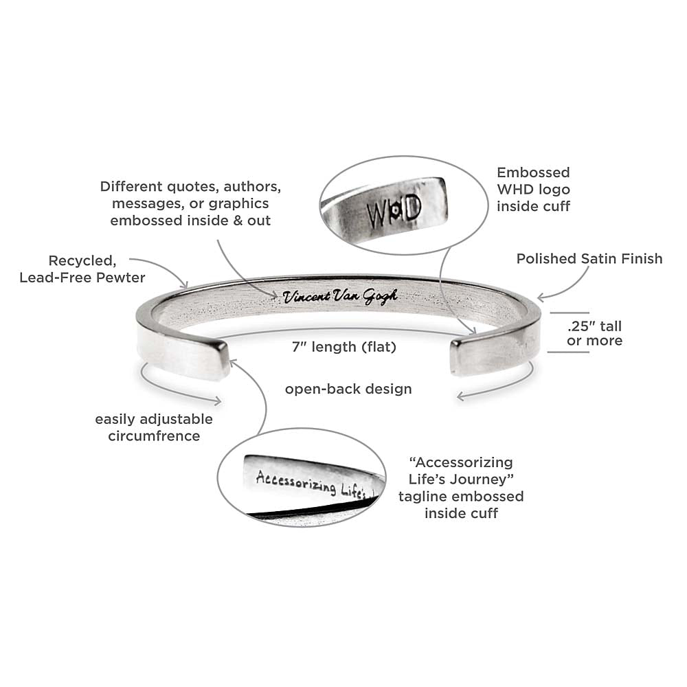 Rise by Lifting Others - handcrafted recycled lead-free pewter adjustable cuff bracelets