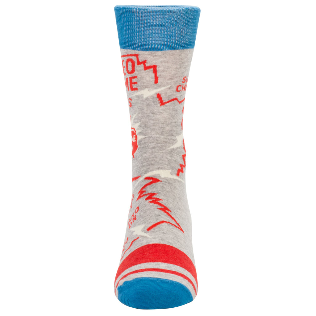 Video Game Men's Crew Socks Blue Q