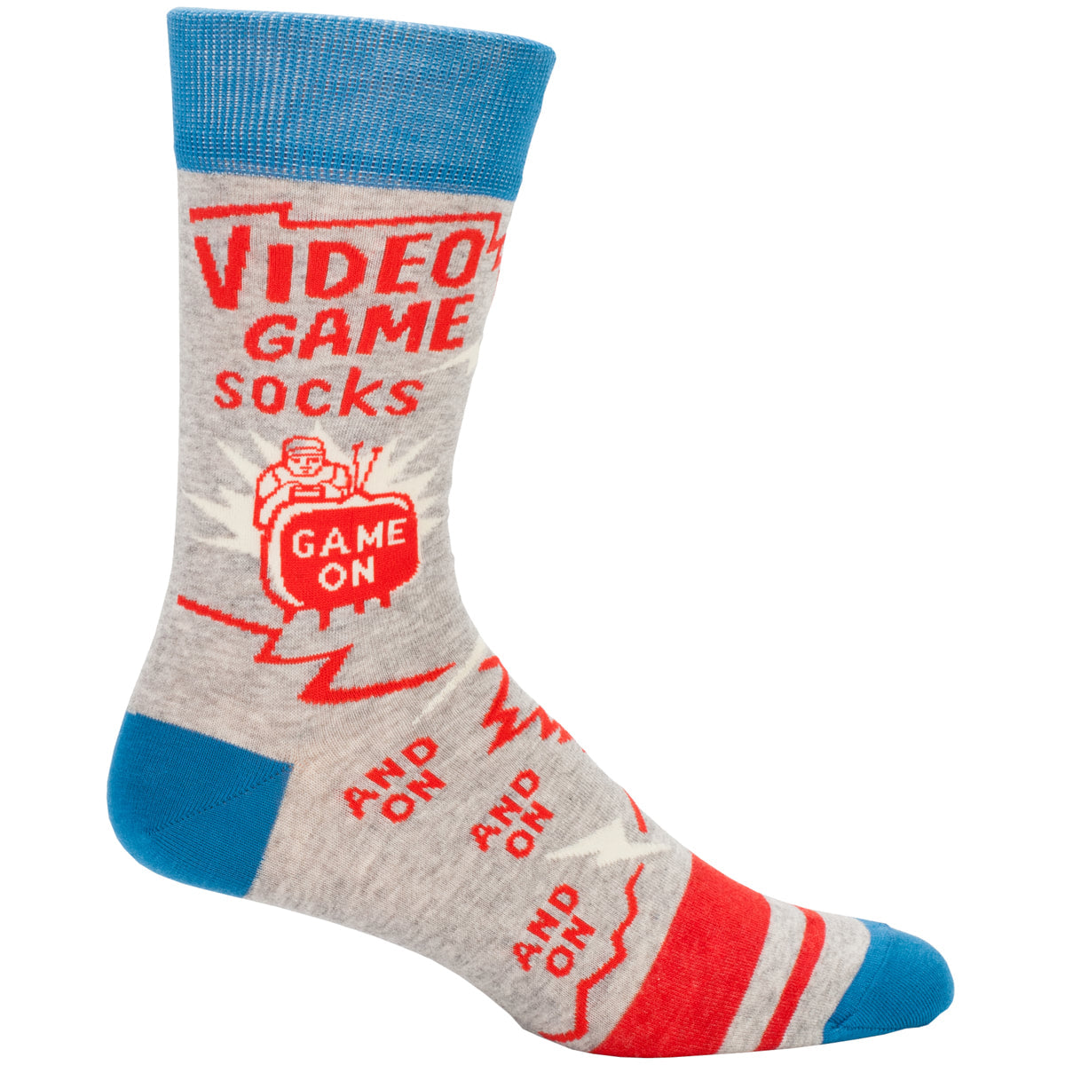 Video Game Men's Crew Socks Blue Q