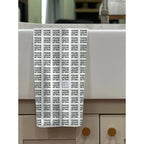 Please Leave by 9:00 Kitchen Tea Towel by Twisted Wares