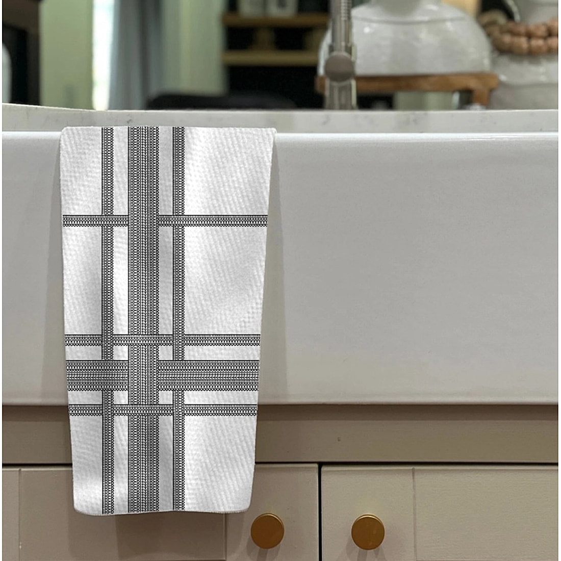 Fuckity Illusion Waffle Weave Tea Towel by Twisted Wares