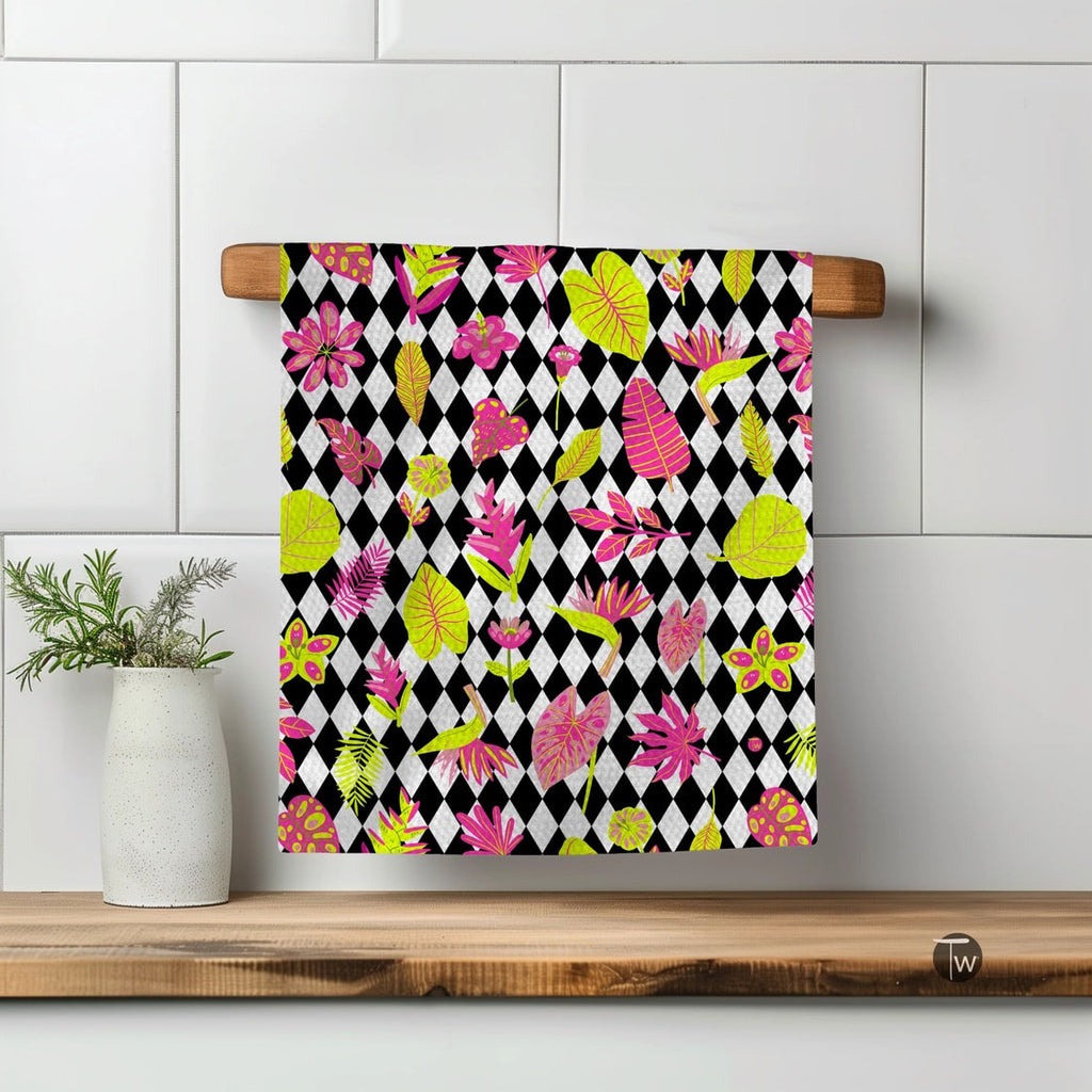 Neon Tropics Kitchen Tea Towel by Twisted Wares