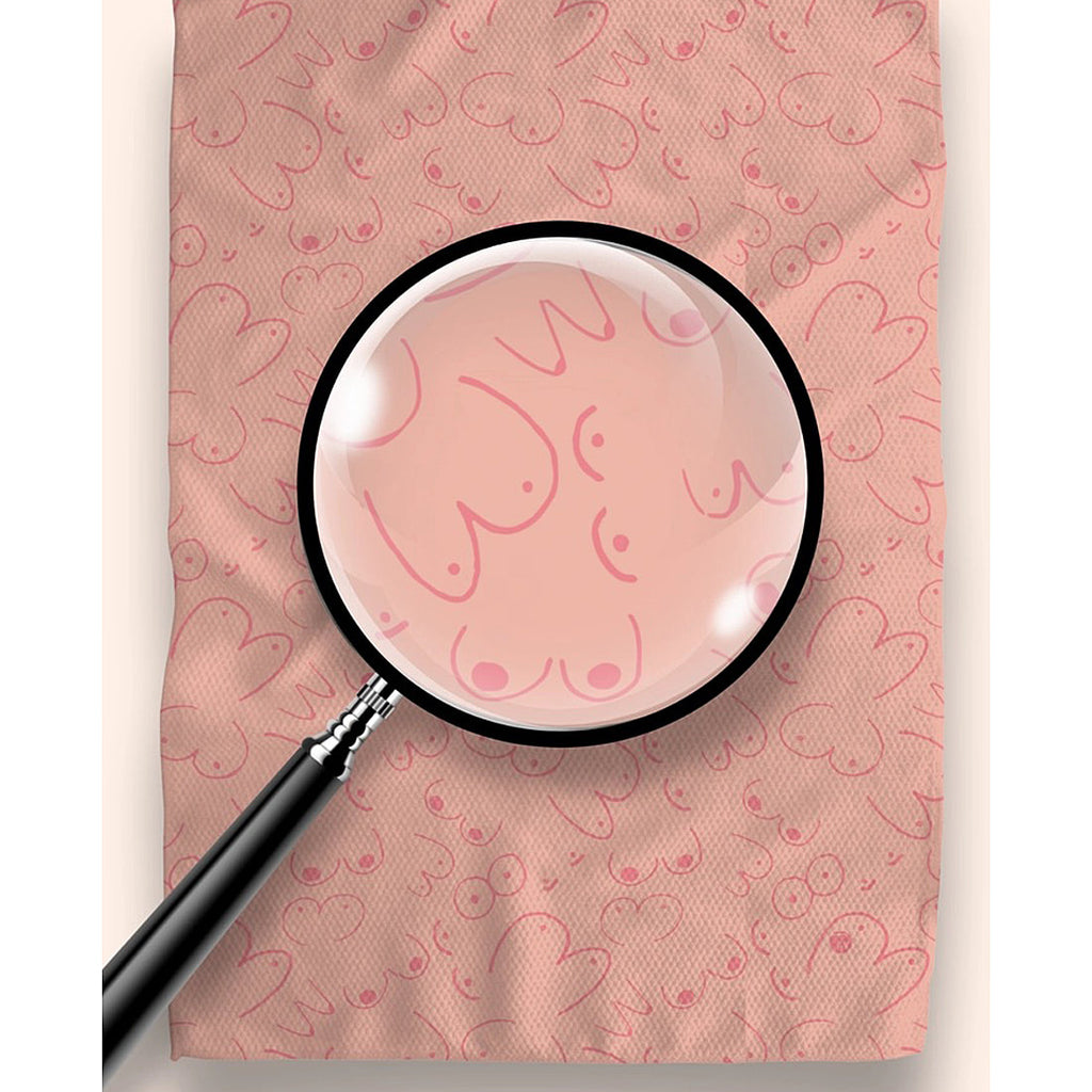 Peachy Boobs Illusion Kitchen Tea Towel by Twisted Wares