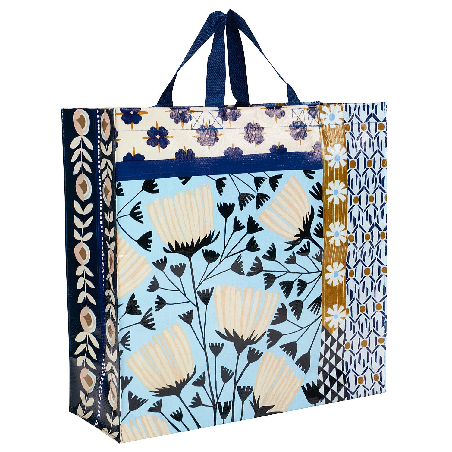 Patchwork Blue Q Shopper- Reusable Shopping Bags