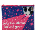 Kittens be With You Blue Q Eco, Recycled Zipper Pouch