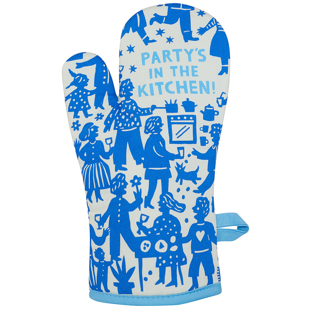 Party's In the Kitchen Blue Q Cotton Oven Mitts