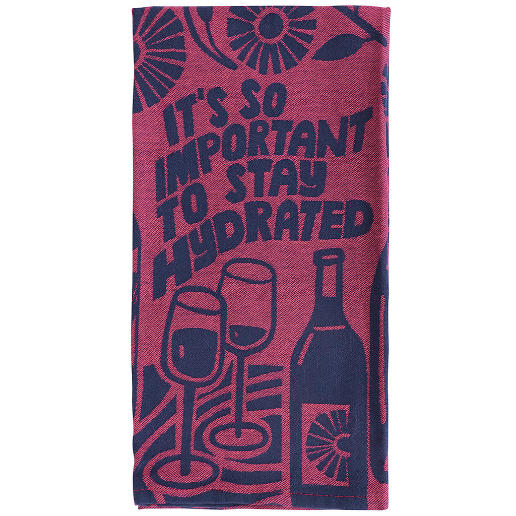 Blue Q Stay Hydrated - woven jacquard Cotton Kitchen Towel