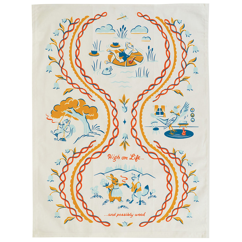 Blue Q High on Life Kitchen Towel - Printed Cotton Kitchen Towel