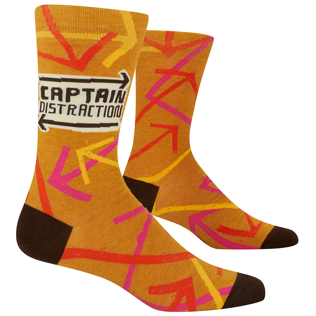 Captain Distraction Combed Cotton MEN's Crew Socks by Blue Q