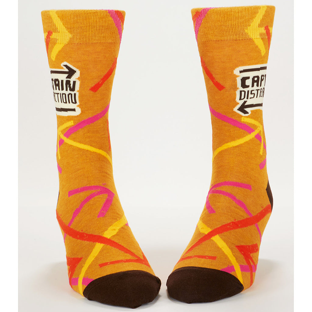 Captain Distraction Combed Cotton MEN's Crew Socks by Blue Q