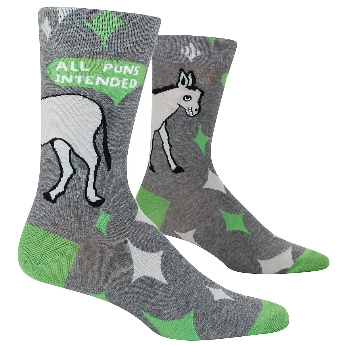 All Puns Intended Combed Cotton MEN's Crew Socks by Blue Q