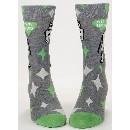 All Puns Intended Combed Cotton MEN's Crew Socks by Blue Q