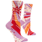 Women's Crew Socks - I'm a Girl.  What's Your Superpower - Blue Q