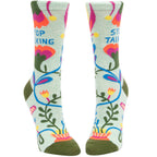 Blue Q Women's Crew Sock - Stop Talking