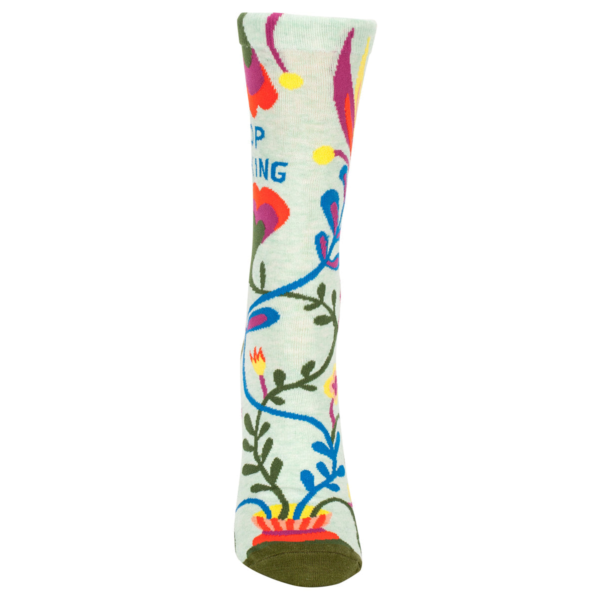 Blue Q Women's Crew Sock - Stop Talking