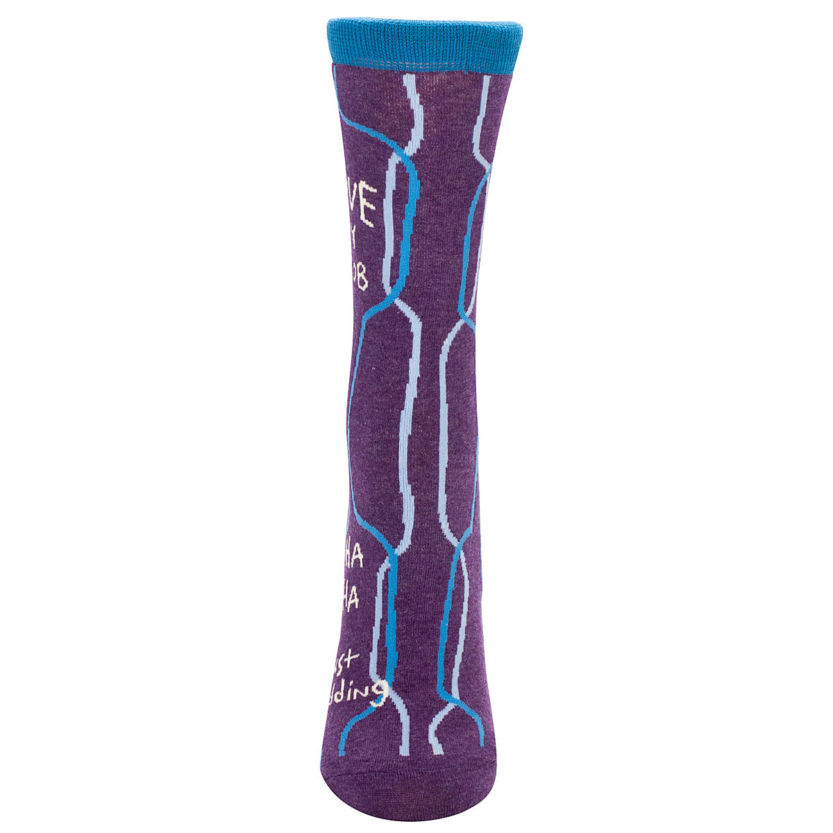 Women's Crew Socks - I Love My Job.  Ha Ha Ha - Blue Q