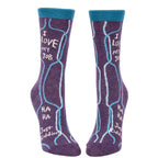 Women's Crew Socks - I Love My Job.  Ha Ha Ha - Blue Q