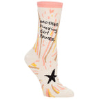 Women's Crew Socks Mother Fucking Girl Power  - Blue Q