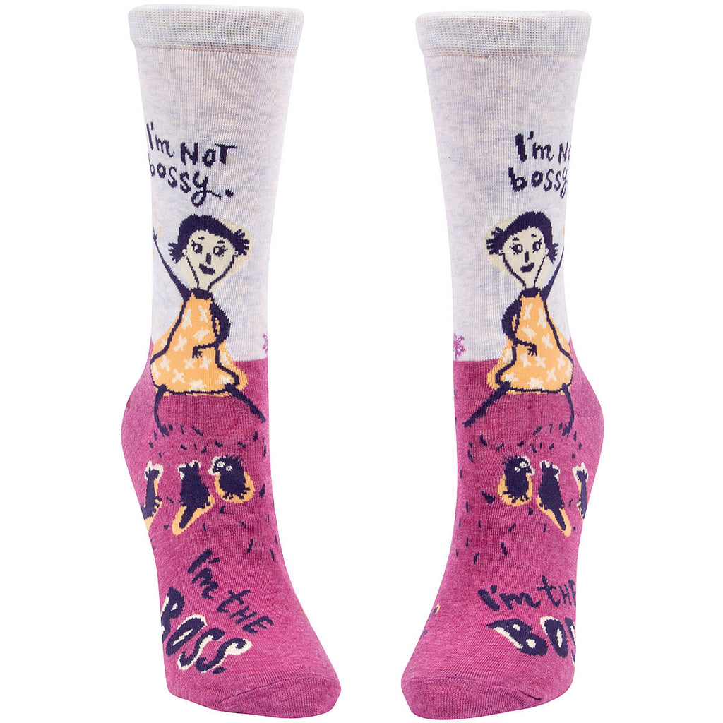 Women's Crew Socks - I'm Not Bossy I'm the Boss - Blue Q