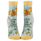 One Shitstorm at a Time Women's Ankle Sock - Blue Q