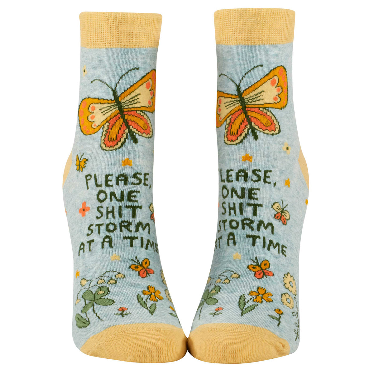 One Shitstorm at a Time Women's Ankle Sock - Blue Q