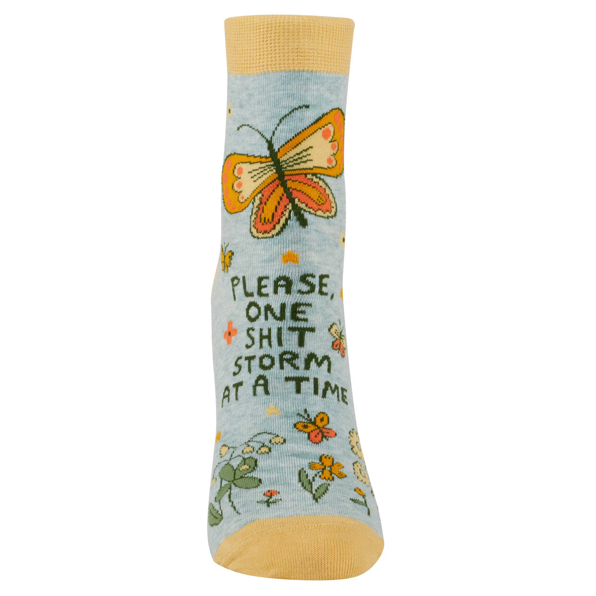 One Shitstorm at a Time Women's Ankle Sock - Blue Q
