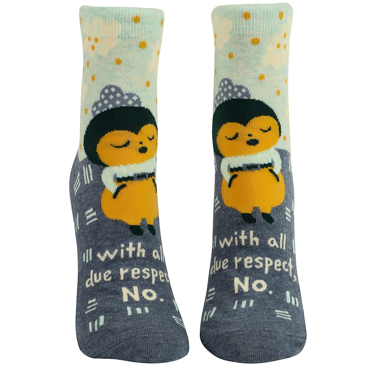 With all Due respect.  Women's Ankle Sock - Blue Q