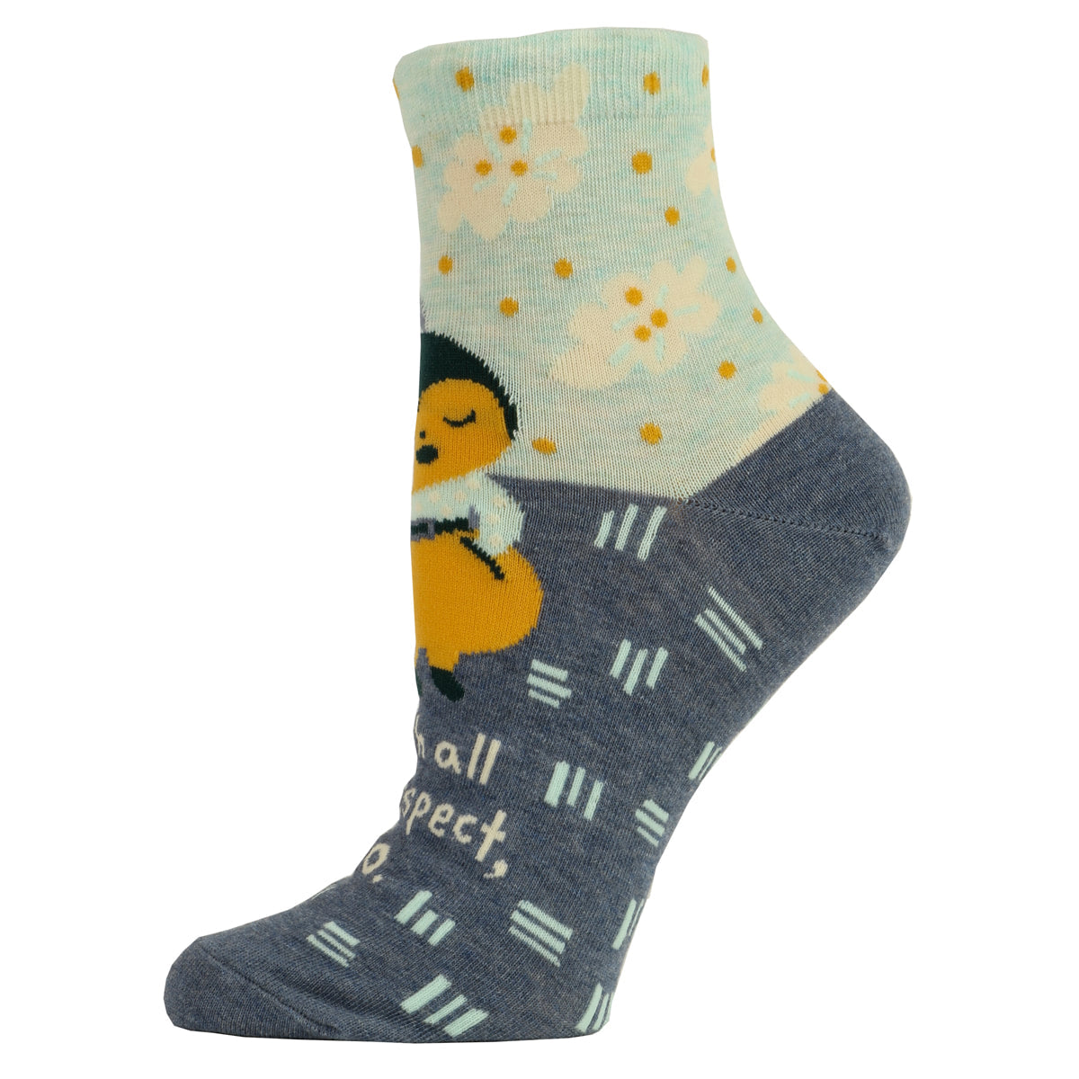 With all Due respect.  Women's Ankle Sock - Blue Q