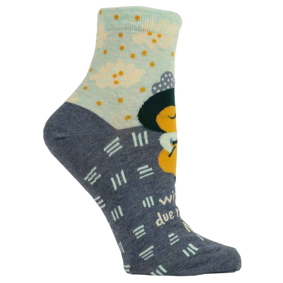 With all Due respect.  Women's Ankle Sock - Blue Q