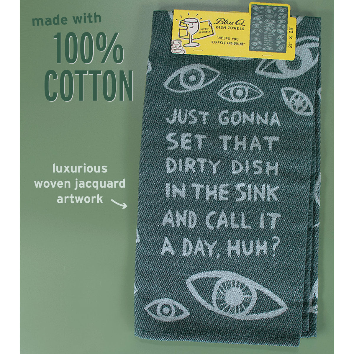 Blue Q Dirty Dish - woven jacquard 100% Cotton Kitchen Towel