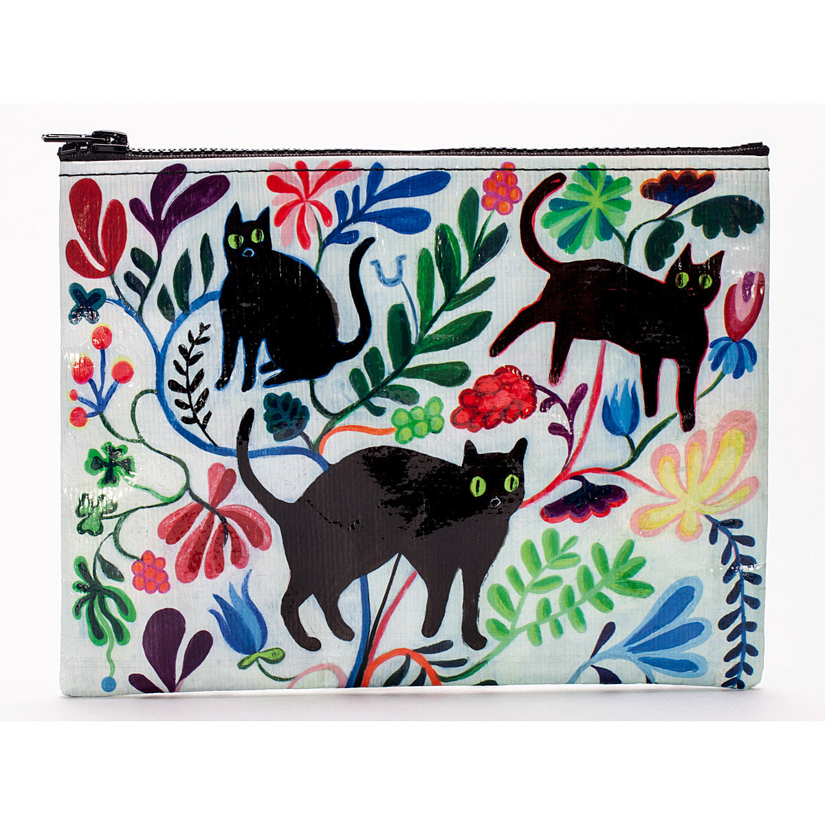 Here Kitty Blue Q Eco, Recycled Zipper Pouch