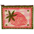 Strawberry Clouds Blue Q Eco, Recycled Zipper Pouch