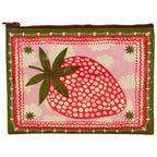 Strawberry Clouds Blue Q Eco, Recycled Zipper Pouch