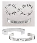 Live the Life - handcrafted recycled lead-free pewter adjustable cuff bracelets - copy