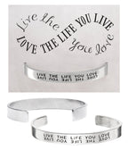 Live the Life - handcrafted recycled lead-free pewter adjustable cuff bracelets - copy