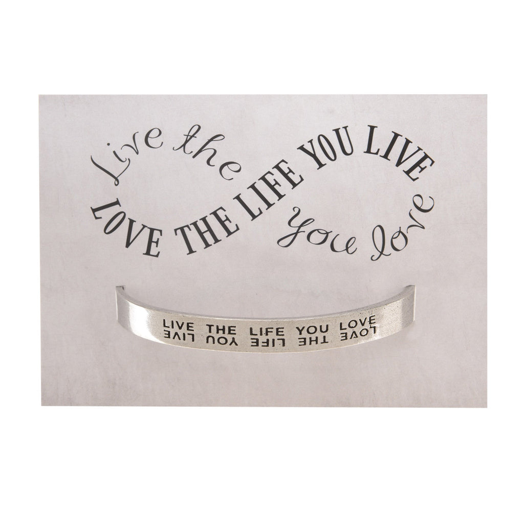 Live the Life - handcrafted recycled lead-free pewter adjustable cuff bracelets - copy