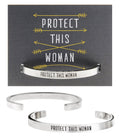 Protect This Woman - Whitney Howard handcrafted recycled lead-free pewter adjustable cuff bracelets