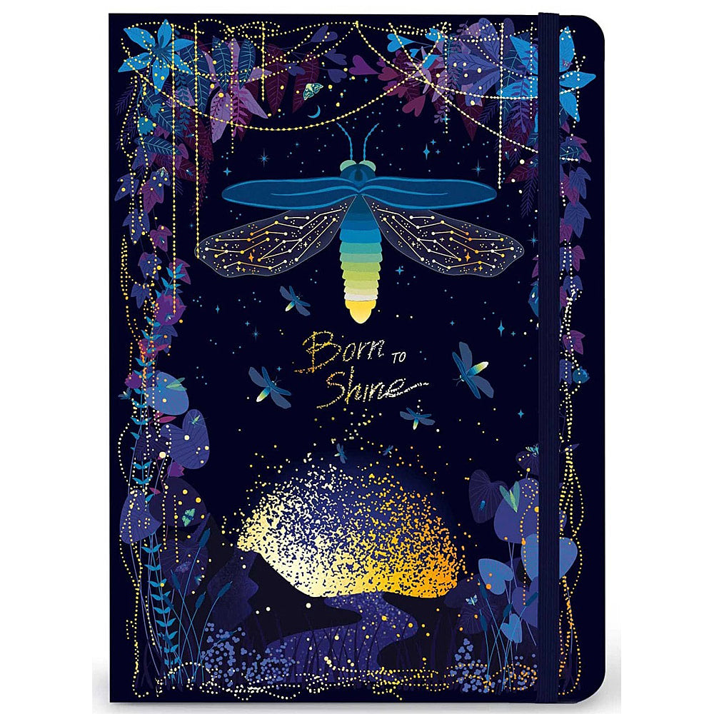 Born To Shine Fireflies Dotted Style Lines  Hardcover Notebook Journal - 5 3/4" X 8 1/4" - EE
