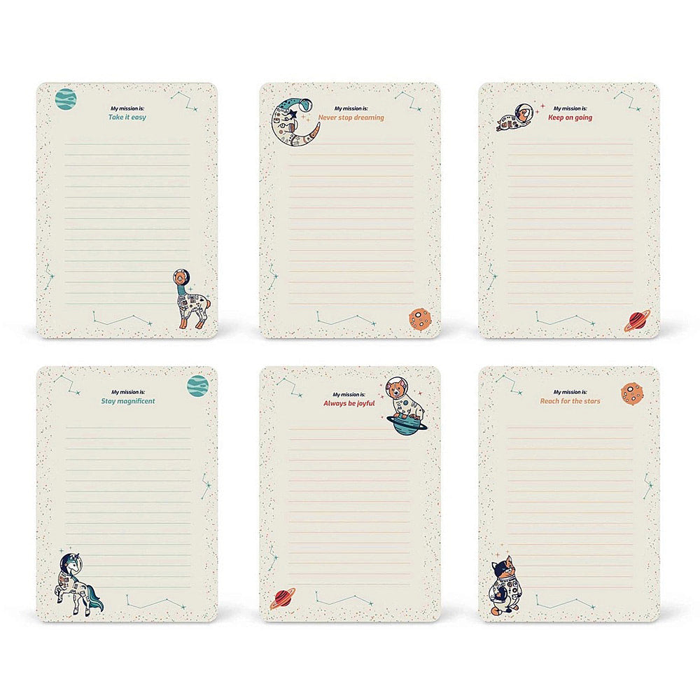 Mission Space Animals Notepad 6 designs on One Pad- 5 3/4" X 8 1/4" - EE
