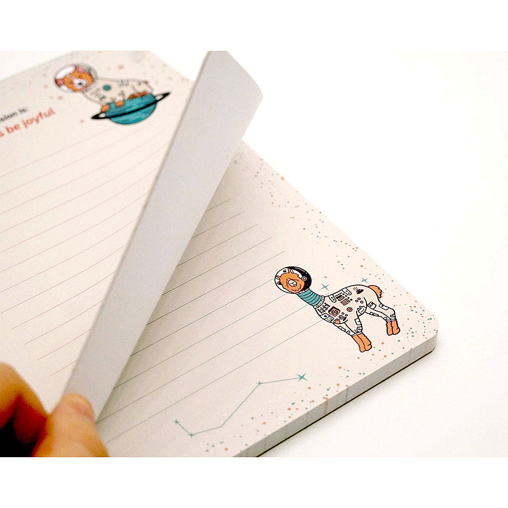 Mission Space Animals Notepad 6 designs on One Pad- 5 3/4" X 8 1/4" - EE