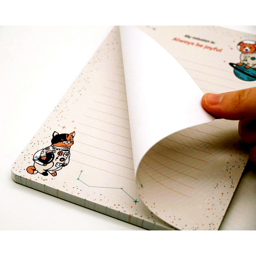 Mission Space Animals Notepad 6 designs on One Pad- 5 3/4" X 8 1/4" - EE
