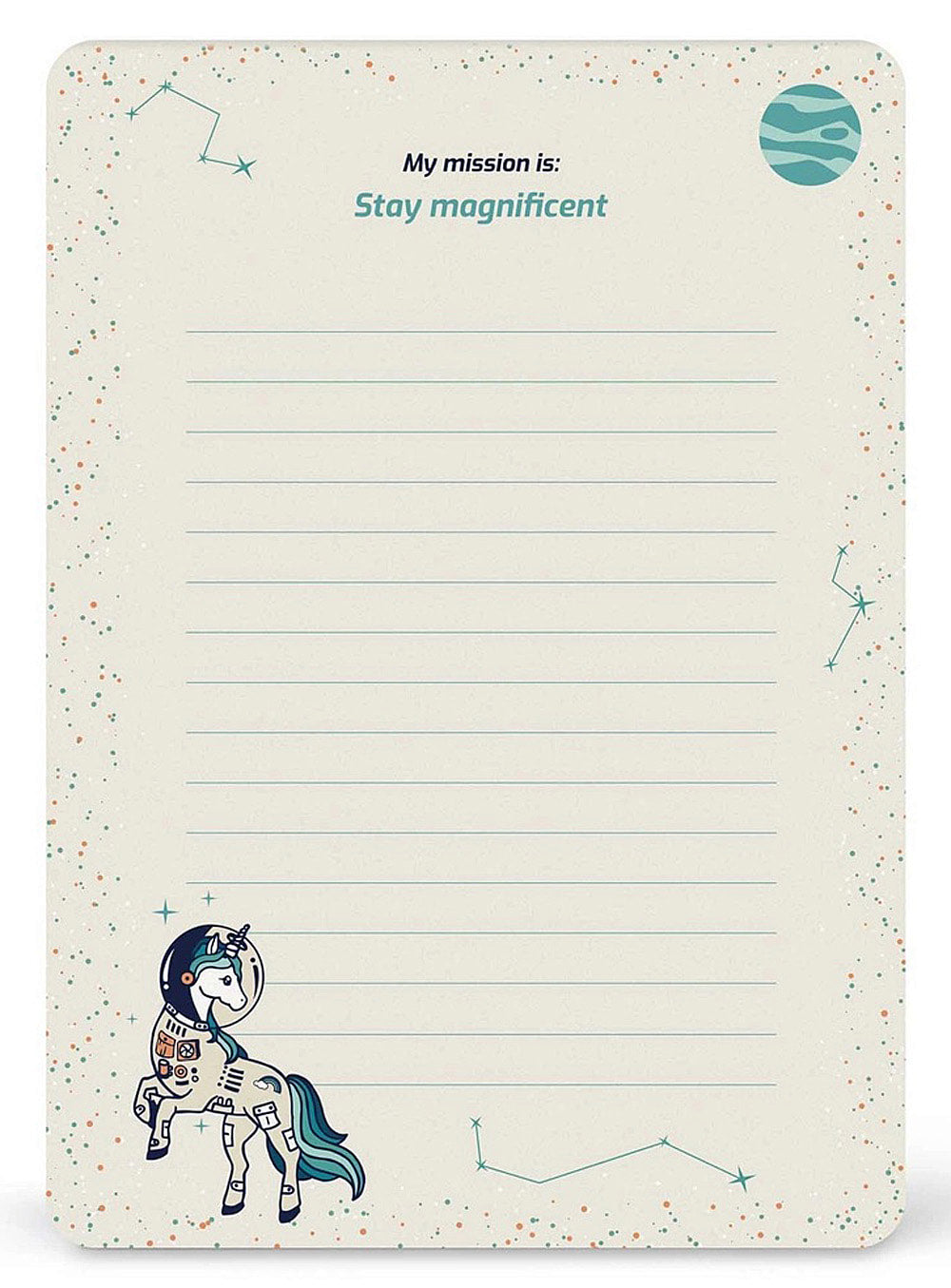 Mission Space Animals Notepad 6 designs on One Pad- 5 3/4" X 8 1/4" - EE