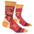 Blue Q MEN's Crew Socks " BBQ socks - fire it up meat head - you da man"