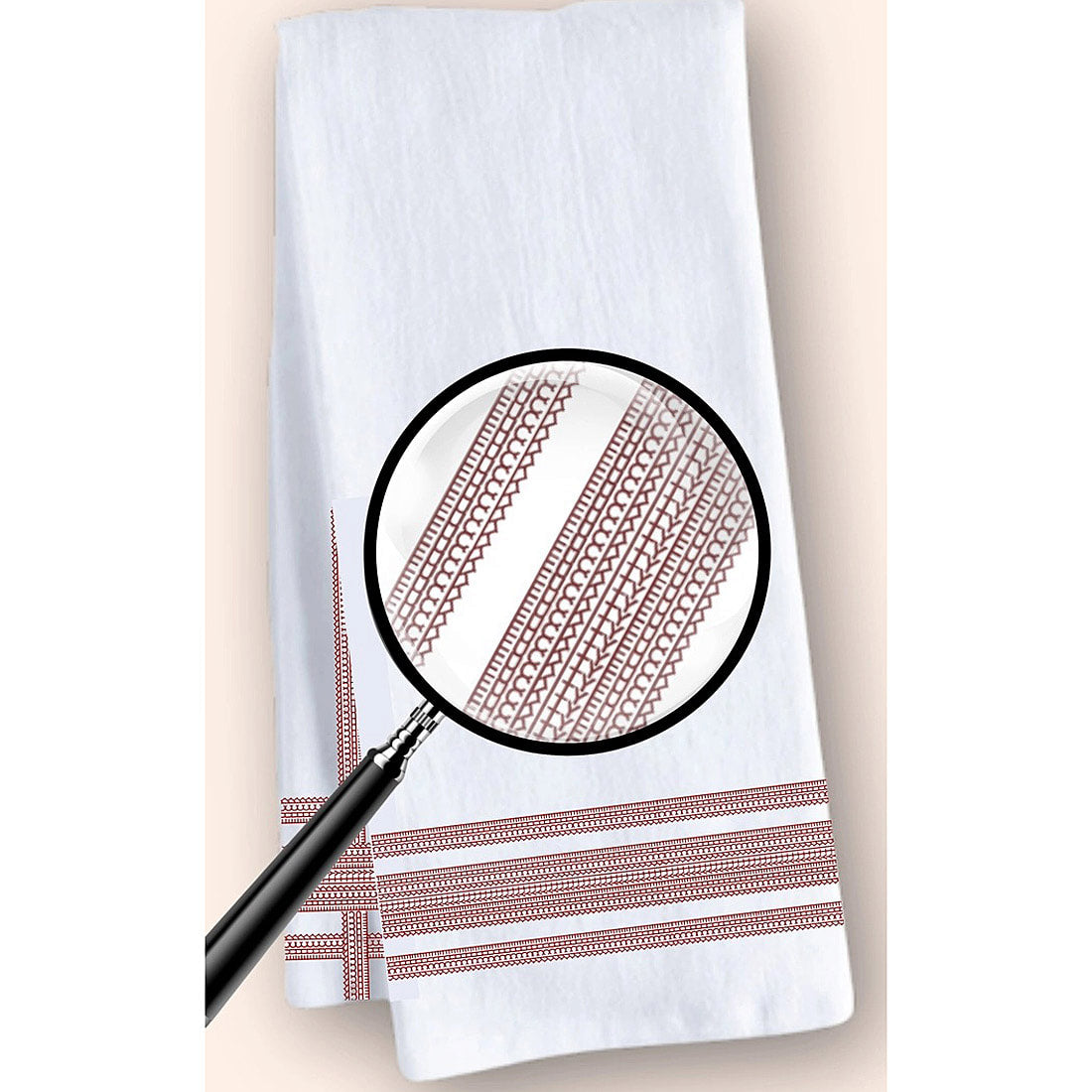 Fuckity Stripe Red and White Illusion Premium Cotton Tea Towel by Twisted Wares