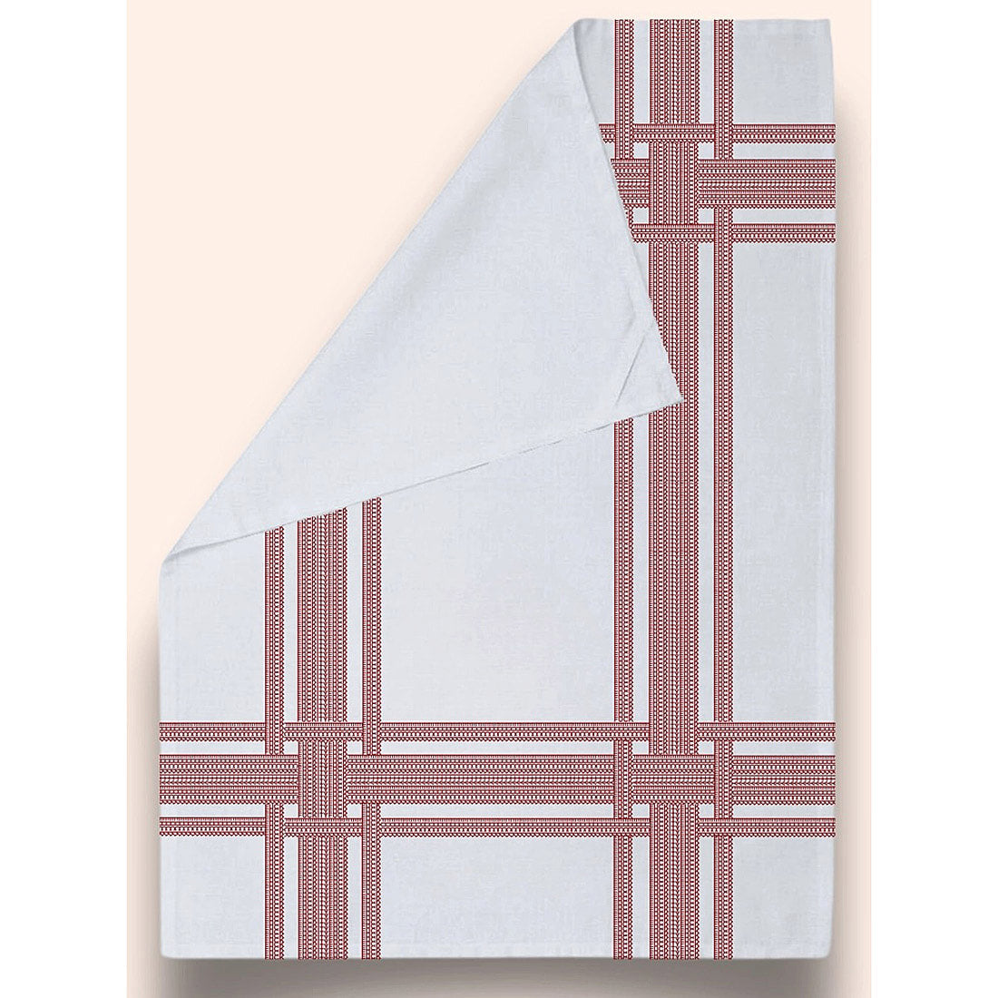 Fuckity Stripe Red and White Illusion Premium Cotton Tea Towel by Twisted Wares