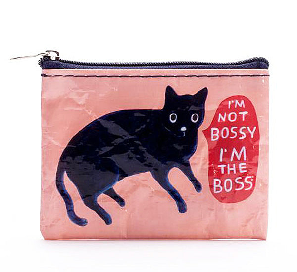 I'm Not Bossy.  I'm the Boss Recycled coin purse - Blue Q