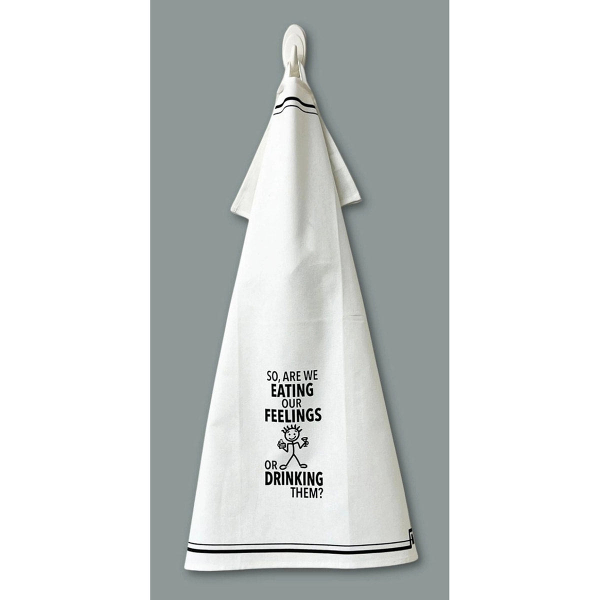 Eating or Drinking Our Feelings Cotton Kitchen Towel by FabDaz