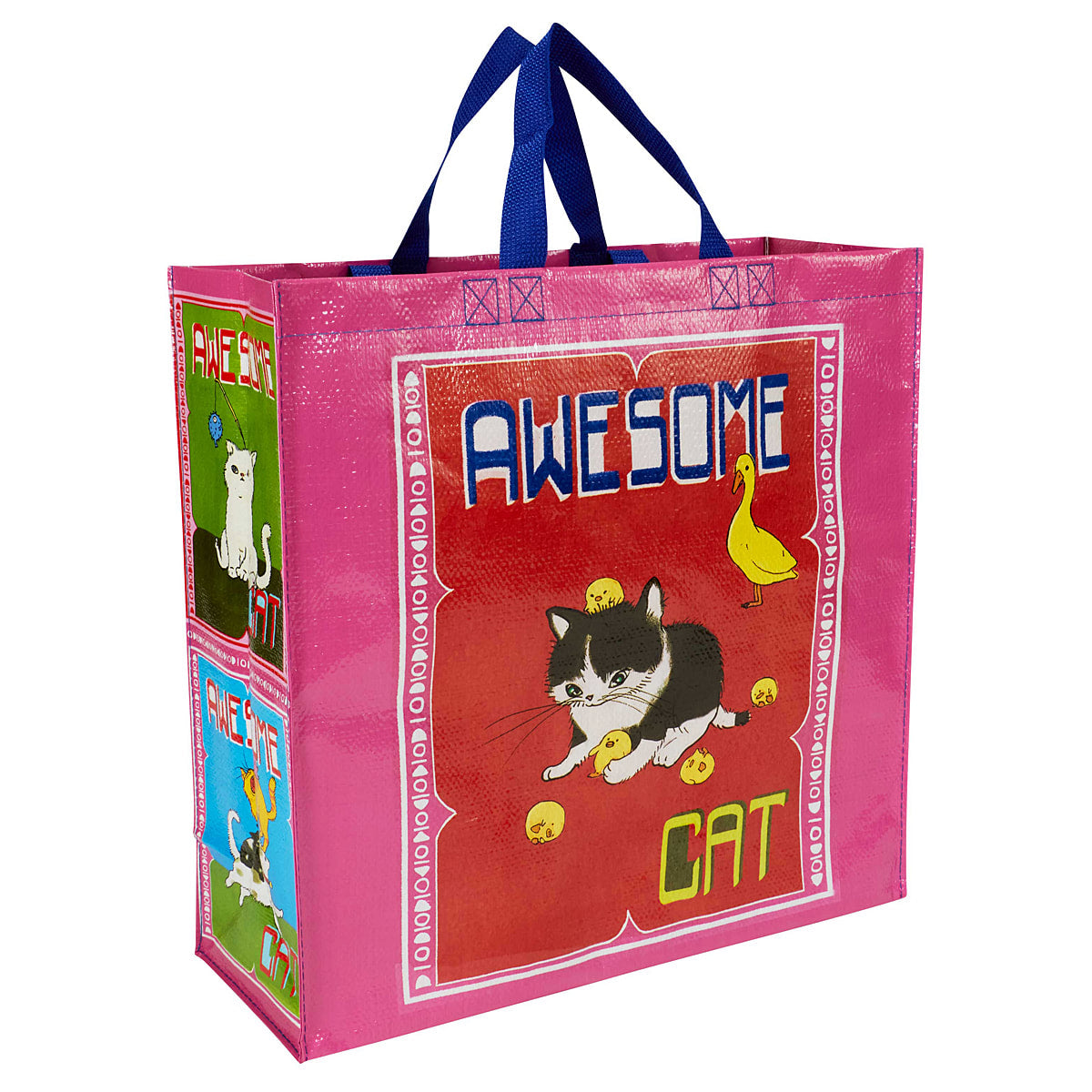 Awesome Cat Blue Q Shopper- Reusable Shopping Bags